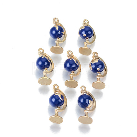 Light Gold Plated Alloy Enamel Pendants ENAM-T011-47KC-RS-1