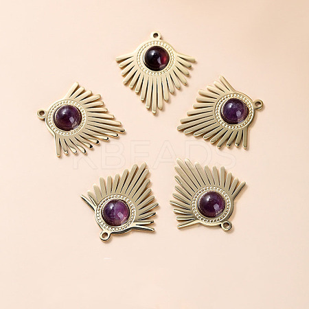 Bohemia Style Natural Amethyst Pendants LS-BOHO-PW0001-060D-02-1