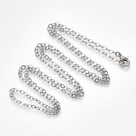 Brass Cable Chain Necklace Making MAK-T006-05B-1