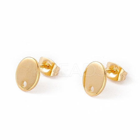 201 Stainless Steel Stud Earring Findings with Hole X-EJEW-A071-13G-1