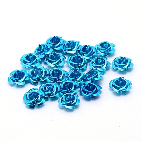 Aluminum Flower Beads FALUM-WH0001-01A-1
