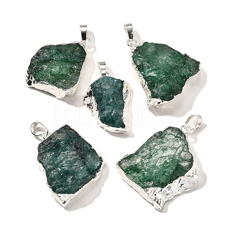 Raw Rough Natural Dyed Quartz Crystal Pendants G-G895-05S-09-1