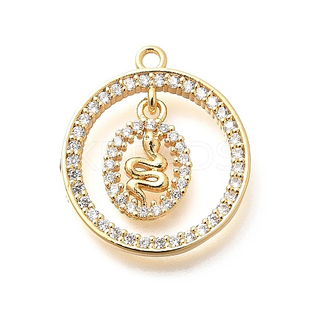 Brass Micro Pave Cubic Zirconia Pendants KK-G519-05G-02-1