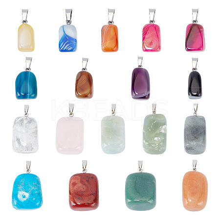 Natural Mixed Gemstone Pendants G-PH0001-07-1
