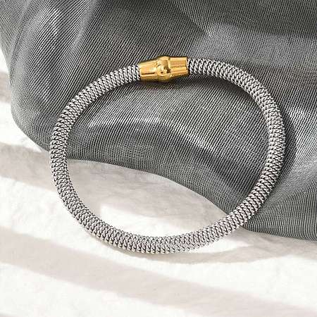 304 Stainless Steel Mesh Chain Bracelets for Women Men BJEW-Z087-19GP-1