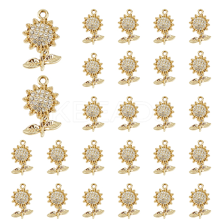 SUPERFINDINGS 50Pcs UV Plating Alloy Rhinestone Pendants FIND-FH0008-93-1