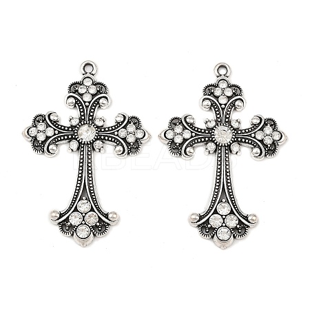 Alloy Rhinestone Cross Big Gothic Pendants LS-ALRI-1475-NR-1