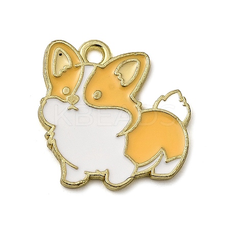 Golden Plated Alloy Enamel Pendants ENAM-L049-01G-02-1