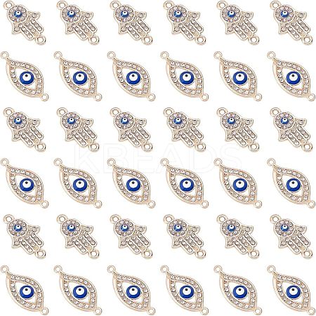 60Pcs 2 Style Light Gold Plated Alloy Links Connectors ENAM-NB0001-51-1