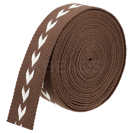 5 Yards Polycotton Jacquard Arrow Ribbon OCOR-WH0078-170C-1