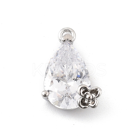 Brass Micro Pave Cubic Zirconia Pendants KK-K371-40A-P-1