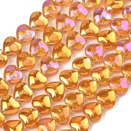 Electroplated Transparent Glass Beads Strand EGLA-A045-01-AB01-1