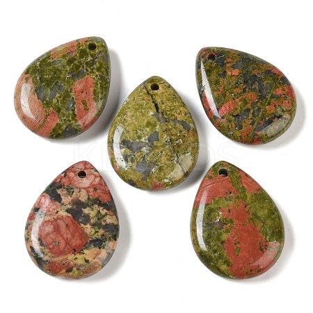Natural Unakite Pendants G-G115-02A-1