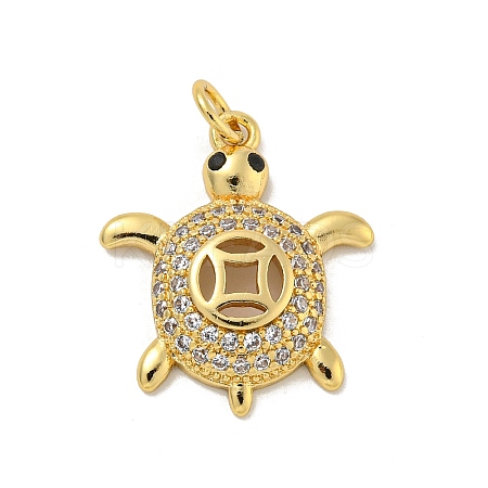Brass Micro Pave Cubic Zirconia Pendants KK-N254-129C-G-1
