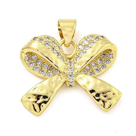 Brass Micro Pave Clear Cubic Zirconia Pendants FIND-Z044-05G-1