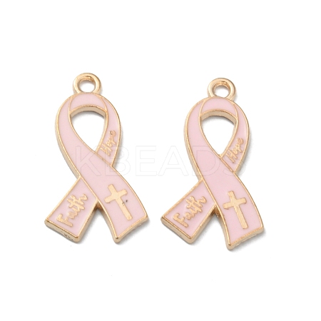 Light Gold Tone Zinc Alloy Enamel Pendants ENAM-WH0061-13B-1