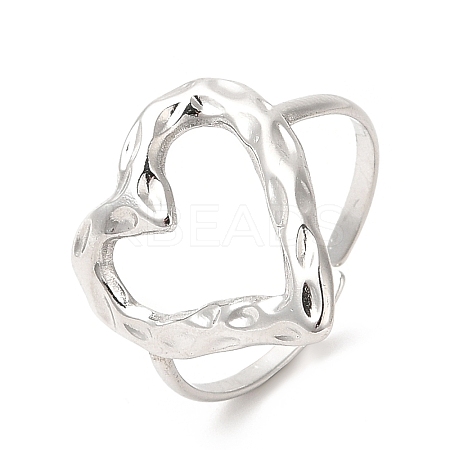 Non-Tarnish 201 Stainless Steel Open Cuff Ring RJEW-E063-51P-1