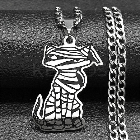201 Stainless Steel Pendant Necklaces LS-NJEW-C066-02P-1
