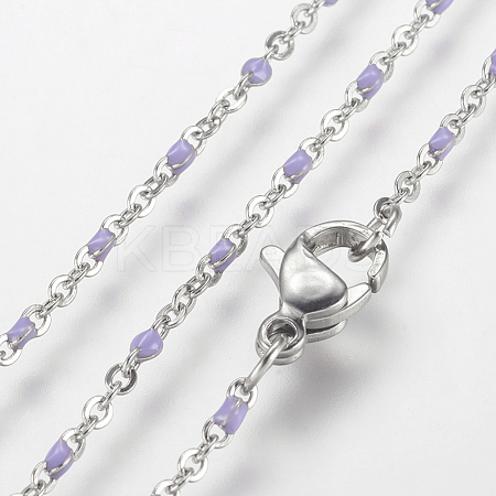 304 Stainless Steel Chain Necklaces NJEW-K099-01F-1