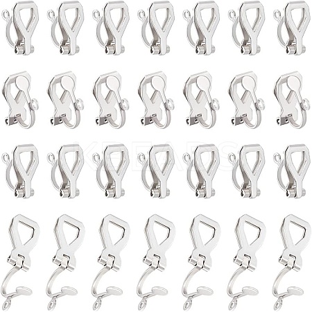 50Pcs 304 Stainless Steel Clip-on Earring Findings STAS-UN0057-37-1