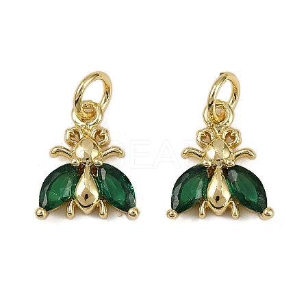 Brass Micro Pave Cubic Zirconia Pendants KK-I358-048G-1