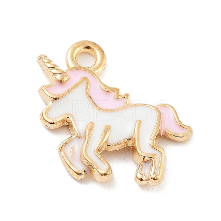 Light Gold Plated Alloy Enamel Pendants ENAM-M219-08KCG-01-1