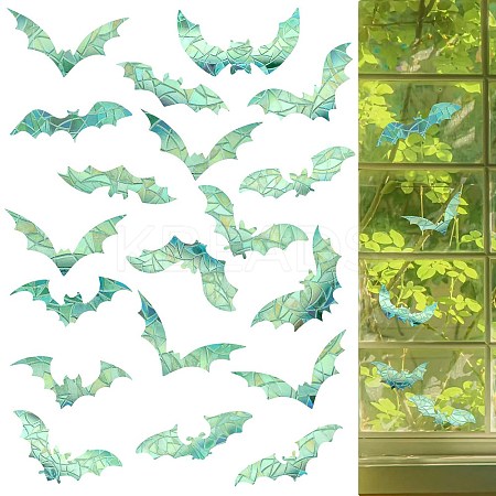 2PCS 2 Styles PVC Stickers Colorful Window Stickers 3D Laser Bat Static Glass Window Stickers JX825A-1