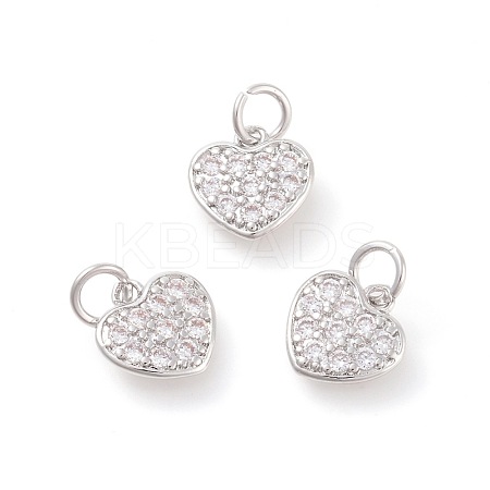 Brass Micro Pave Cubic Zirconia Charms X-ZIRC-F106-07P-1