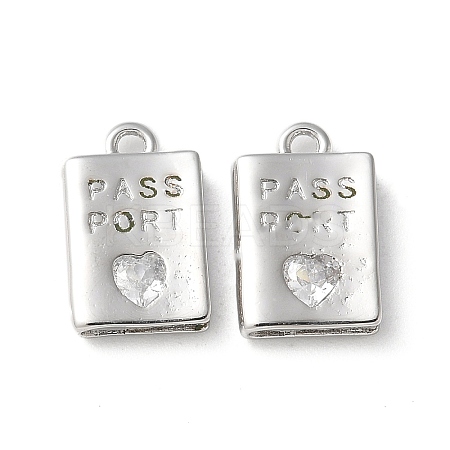 Rack Plating Brass Micro Pave Cubic Zirconia Pendants X-KK-P290-55P-1
