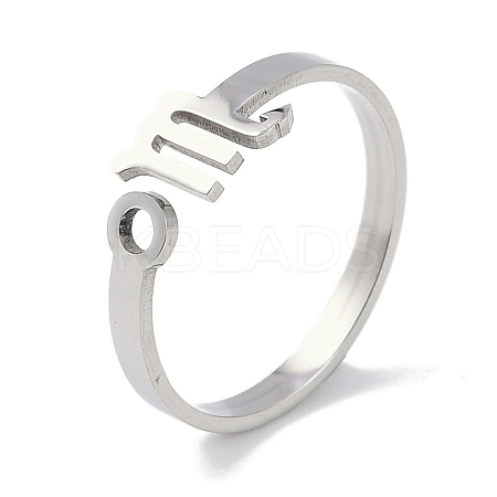 Non-Tarnish Constellations 304 Stainless Steel Open Cuff Ring for Women RJEW-L122-001P-04-1