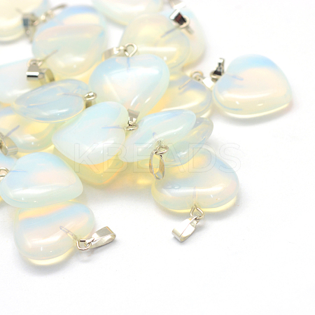 Heart Opalite Pendants G-Q438-06-1