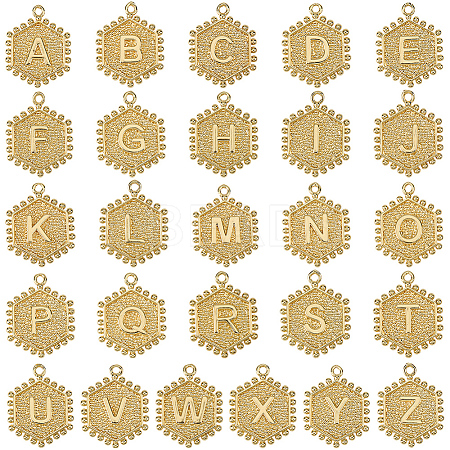 26Pcs 26 Styles Brass Pendants KK-SC0006-20-1