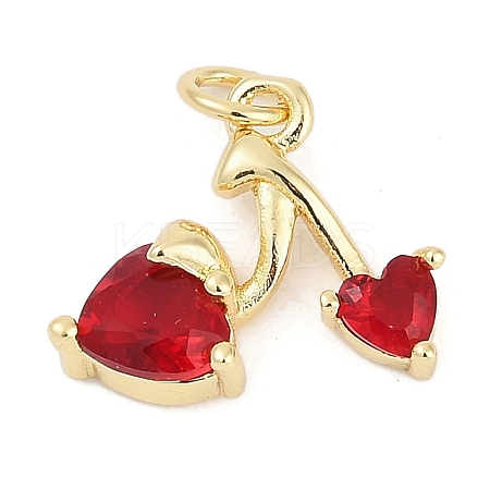 Brass Micro Pave Clear Cubic Zirconia Charms KK-G522-40G-03-1
