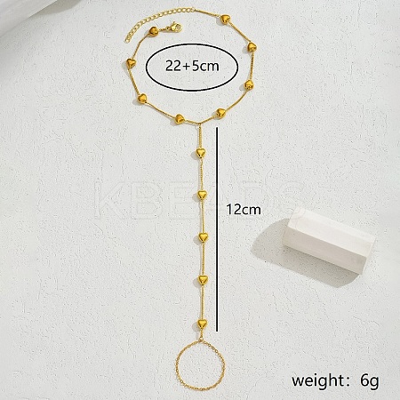 Bohemian Beach Brass Enamel Heart Charm Anklets Toe Ring for Women MY7714-1-1