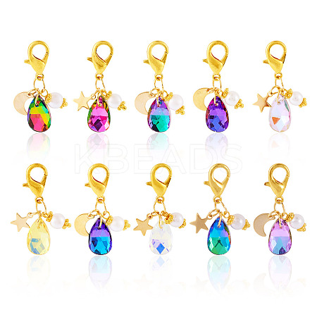 Teardrop Glass Pendant Decoration PALLOY-TAC0128-1