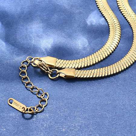 Ion Plating(IP) 304 Stainless Steel Herringbone Chain Necklace for Men Women NJEW-E076-03E-G-1