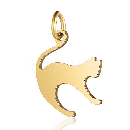 201 Stainless Steel Kitten Pendants STAS-S105-T553D-2-1