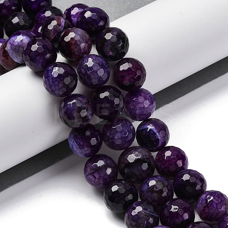 Natural Dragon Veins Agate(Dyed & Heated) Beads Strands G-K390-A14-01-1