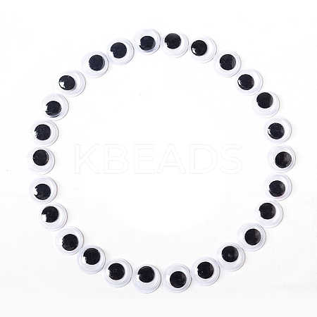 Black & White Plastic Wiggle Googly Eyes Cabochons LS-DOLL-PW0001-077F-1
