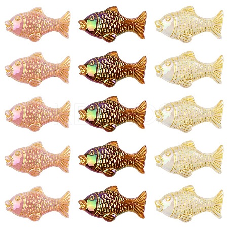 20Pcs Plating Opaque Acrylic Beads MACR-YW0004-12-1
