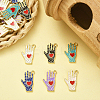 60Pcs 6 Colors Alloy Enamel Pendants ENAM-CJ0003-82-5