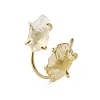 Natural Mixed Stone Cuff Rings RJEW-B122-02G-6