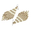 Boho Seed Bead Rhombus Tassel Earrings EJEW-Z072-02C-3