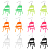 FIBLOOM 6 Pairs 6 Colors Acrylic Chair Dangle Earrings with Steel Iron Pins EJEW-FI0001-56-1