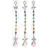Angel Alloy & Glass Pendant Decoraton HJEW-JM02031-1