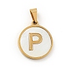 PVD Vacuum Plating 304 Stainless Steel with White Shell Pendants STAS-G268-01P-G-2