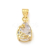 Rack Plating Brass Micro Pave Cubic Zirconia Pendants KK-G513-13G-1