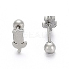 Tarnish Resistant 201 Stainless Steel Barbell Cartilage Earrings X-EJEW-R147-39-1