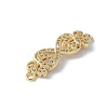 Brass Micro Pave Clear Cubic Zirconia Connector Charms KK-Q044-01D-G-2