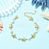 304 Stainless Steel & Shell Pearl Link Chains Bracelets for Women BJEW-JB13815-02-2